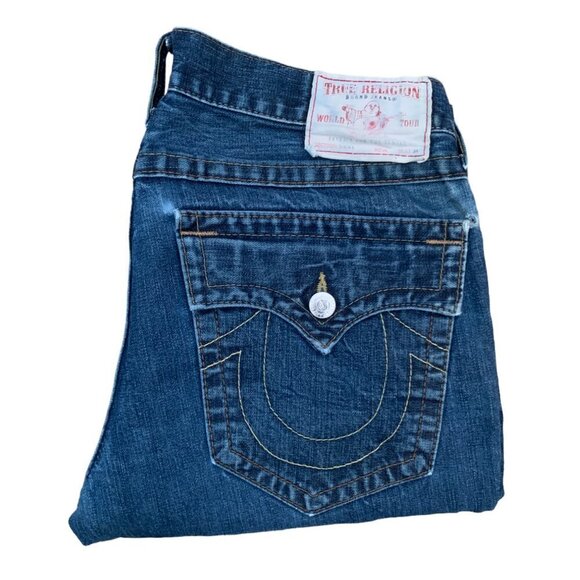 Vintage True Religion Jeans Size 34 RICKY Blue - Picture 1 of 7